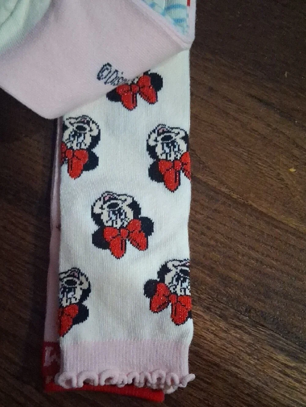 Disney Minnie Mouse Kids Socks - Blue, White & Red 4 Pairs